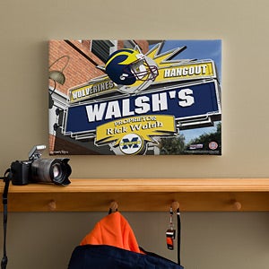 Michigan Wolverines Collegiate Football Personalized Pub Sign Canvas - 11186
