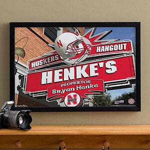 Nebraska Huskers Collegiate Football Personalized Pub Sign Canvas - 11187