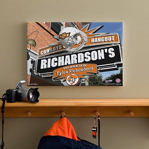Oklahoma State Cowboys Collegiate Football Personalized Pub Sign Canvas - 11201
