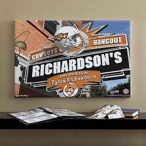 Oklahoma State Cowboys Collegiate Football Personalized Pub Sign Canvas - 11201