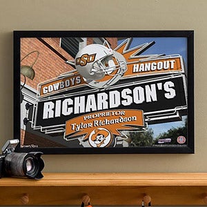 Oklahoma State Cowboys Collegiate Football Personalized Pub Sign Canvas - 11201