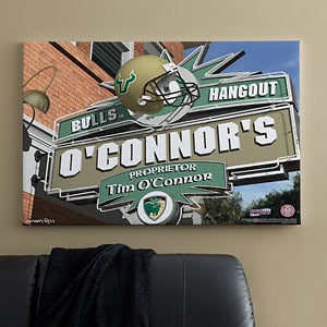 South Florida Bulls Collegiate Football Personalized Pub Sign Canvas - 11203