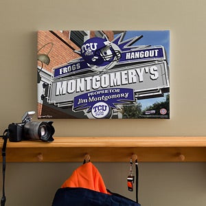 TCU Horned Frogs Collegiate Football Personalized Pub Sign Canvas - 11204