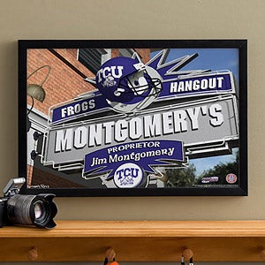 TCU Horned Frogs Collegiate Football Personalized Pub Sign Canvas - 11204