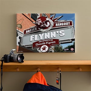 Texas A&M Aggies Collegiate Football Personalized Pub Sign Canvas - 11206