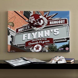 Texas A&M Aggies Collegiate Football Personalized Pub Sign Canvas - 11206