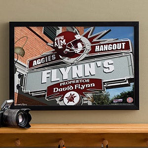 Texas A&M Aggies Collegiate Football Personalized Pub Sign Canvas - 11206