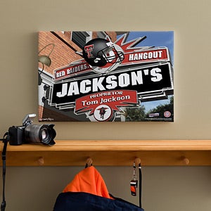 Texas Tech Red Raiders Collegiate Football Personalized Pub Sign Canvas - 11207