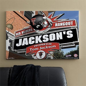 Texas Tech Red Raiders Collegiate Football Personalized Pub Sign Canvas - 11207