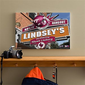 Virginia Tech Hokies Collegiate Football Personalized Pub Sign Canvas - 11208