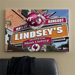 Virginia Tech Hokies Collegiate Football Personalized Pub Sign Canvas - 11208