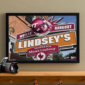 Virginia Tech Hokies Collegiate Football Personalized Pub Sign Canvas - 11208