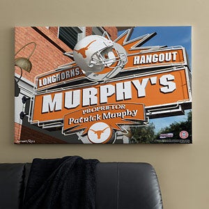 Texas Longhorns Collegiate Football Personalized Pub Sign Canvas - 11211