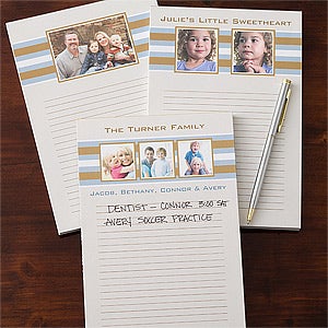 Personalized Photo Notepads - Classy Stripes - 11222