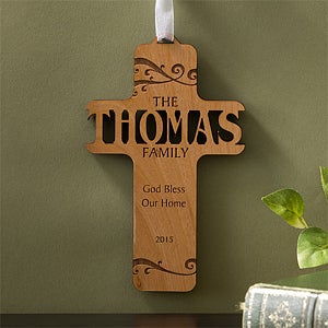 Personalized Wooden Cross - Bless Our Family - 11257