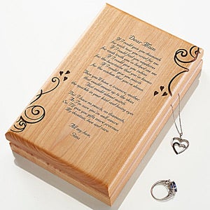 Personalized Wooden Jewelry Box Engraved for Mom - 11355