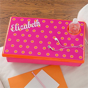 Girls Personalized Lap Desk - Pink & Orange - 11401