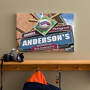 Personalized Atlanta Braves MLB Pub Sign Canvas Print - 11475