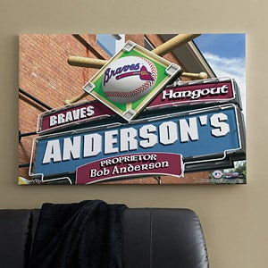 Personalized Atlanta Braves MLB Pub Sign Canvas Print - 11475