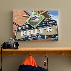Personalized Milwaukee Brewers MLB Pub Sign Canvas Print - 11480