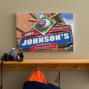 Personalized Chicago Cubs MLB Pub Sign Canvas Print - 11482