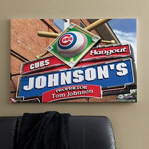 Personalized Chicago Cubs MLB Pub Sign Canvas Print - 11482