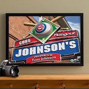 Personalized Chicago Cubs MLB Pub Sign Canvas Print - 11482