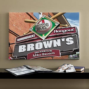 Personalized Arizona Diamondbacks MLB Pub Sign Canvas Print - 11483