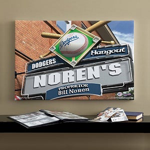 Personalized LA Dodgers MLB Pub Sign Canvas Print - 11484
