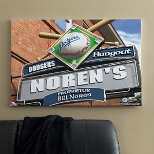 Personalized LA Dodgers MLB Pub Sign Canvas Print - 11484