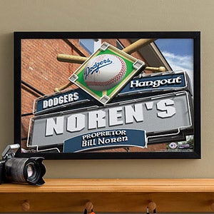 Personalized LA Dodgers MLB Pub Sign Canvas Print - 11484