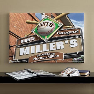 Personalized San Francisco Giants MLB Pub Sign Canvas Print - 11485