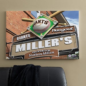 Personalized San Francisco Giants MLB Pub Sign Canvas Print - 11485