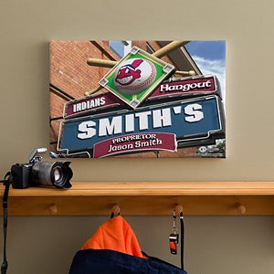 Personalized Cleveland Indians MLB Pub Sign Canvas Print - 11486