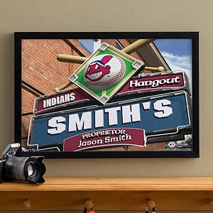 Personalized Cleveland Indians MLB Pub Sign Canvas Print - 11486