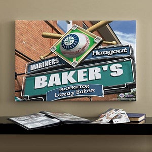 Personalized Seattle Mariners MLB Pub Sign Canvas Print - 11487