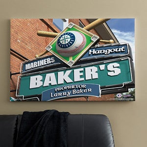 Personalized Seattle Mariners MLB Pub Sign Canvas Print - 11487
