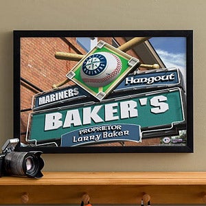 Personalized Seattle Mariners MLB Pub Sign Canvas Print - 11487