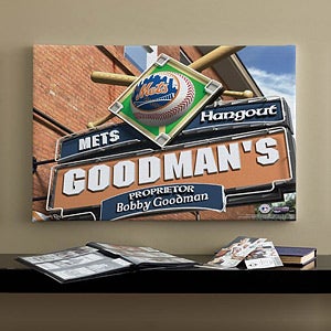 Personalized New York Mets MLB Pub Sign Canvas Print - 11490