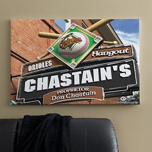 Personalized Baltimore Orioles MLB Pub Sign Canvas Print - 11492