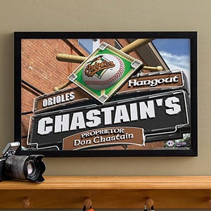 Personalized Baltimore Orioles MLB Pub Sign Canvas Print - 11492