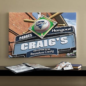Personalized San Diego Padres MLB Pub Sign Canvas Print - 11493