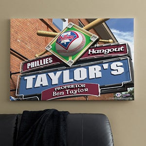 Personalized Philadelphia Phillies MLB Pub Sign Canvas Print - 11494