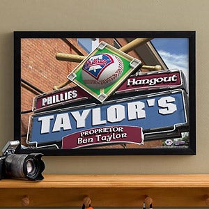 Personalized Philadelphia Phillies MLB Pub Sign Canvas Print - 11494