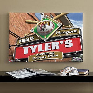 Personalized Pittsburgh Pirates MLB Pub Sign Canvas Print - 11495