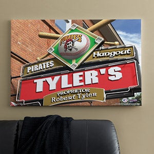 Personalized Pittsburgh Pirates MLB Pub Sign Canvas Print - 11495