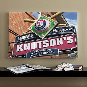 Personalized Texas Rangers MLB Pub Sign Canvas Print - 11496