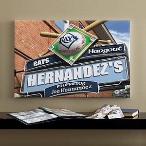 Personalized Tampa Bay Rays MLB Pub Sign Canvas Print - 11497