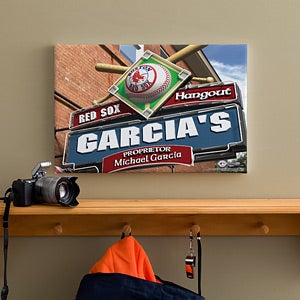 Personalized Boston Red Sox MLB Pub Sign Canvas Print - 11498