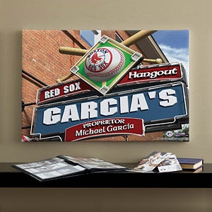 Personalized Boston Red Sox MLB Pub Sign Canvas Print - 11498